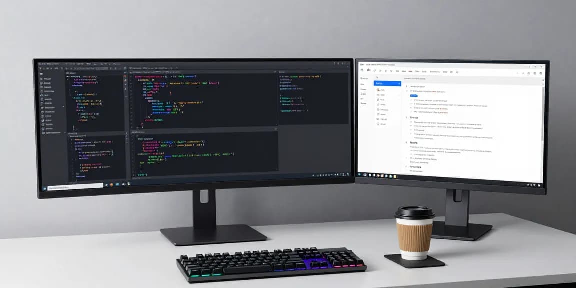 Thabet in a professional software development setting with coding and tech innovations.