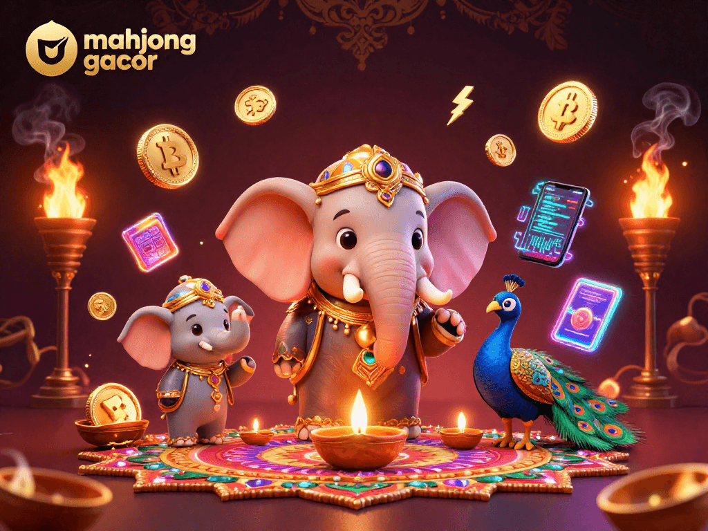 Engage in thrilling mahjong gacor gameplay with vibrant 3D characters and dynamic casino elements.