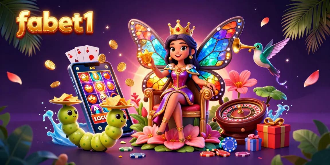 Play exciting games at fabet1 with vibrant visuals and engaging characters in a rich casino scene.