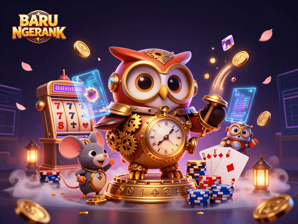 Experience immersive gaming with BARU NGERANK featuring vibrant slot machines and dynamic casino visuals.