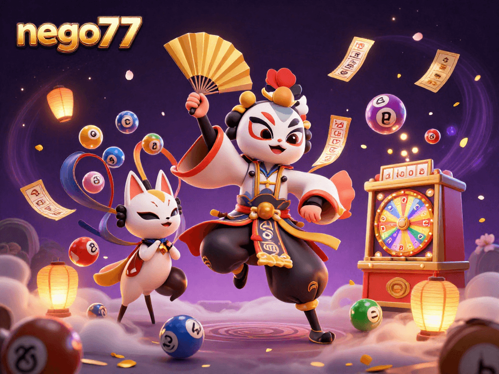 Engage with nego77's vibrant lottery action in this rich 3D illustration.