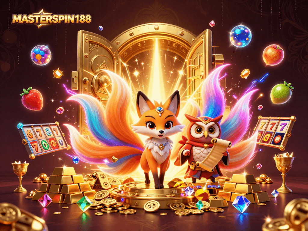 Experience the vibrant multicolor mastery of MASTERSPIN188 with riches and joy at play.