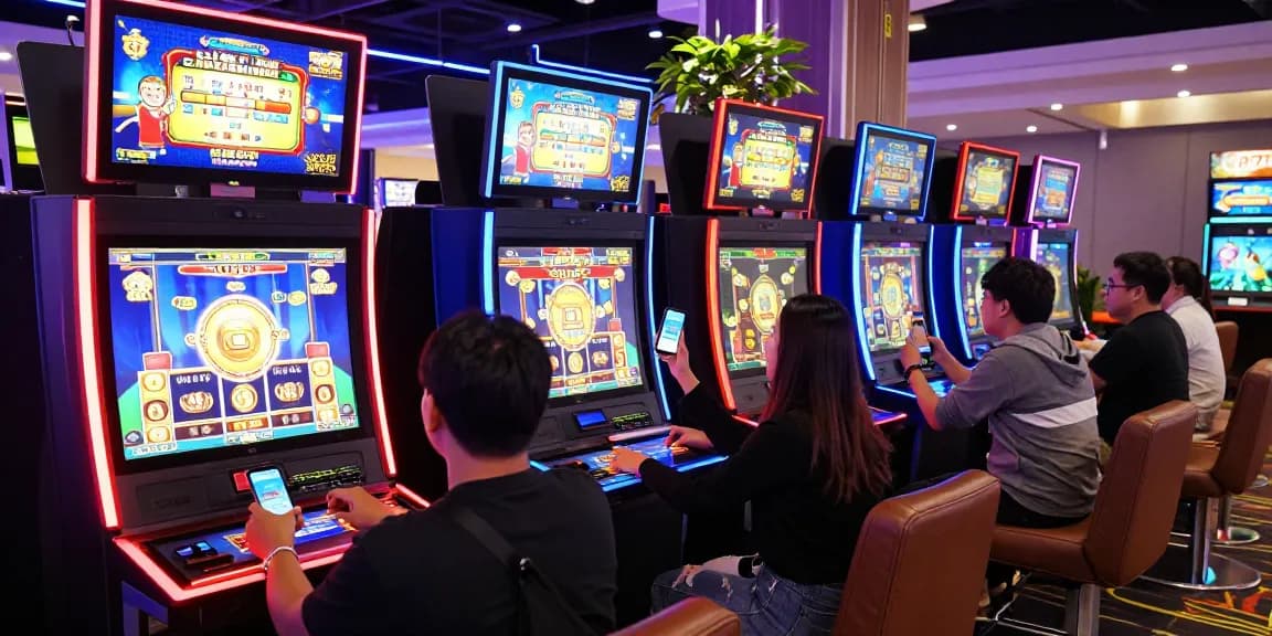 Excited players celebrating at the Slot Gacor Hari Ini Kartupoker casino, highlighting live game statistics and vibrant gaming atmosphere.