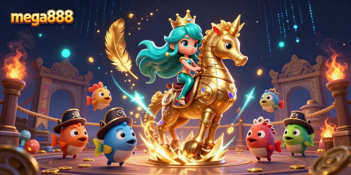 Experience mega888 thrills with a magical casino adventure featuring colorful mermaids and treasure!