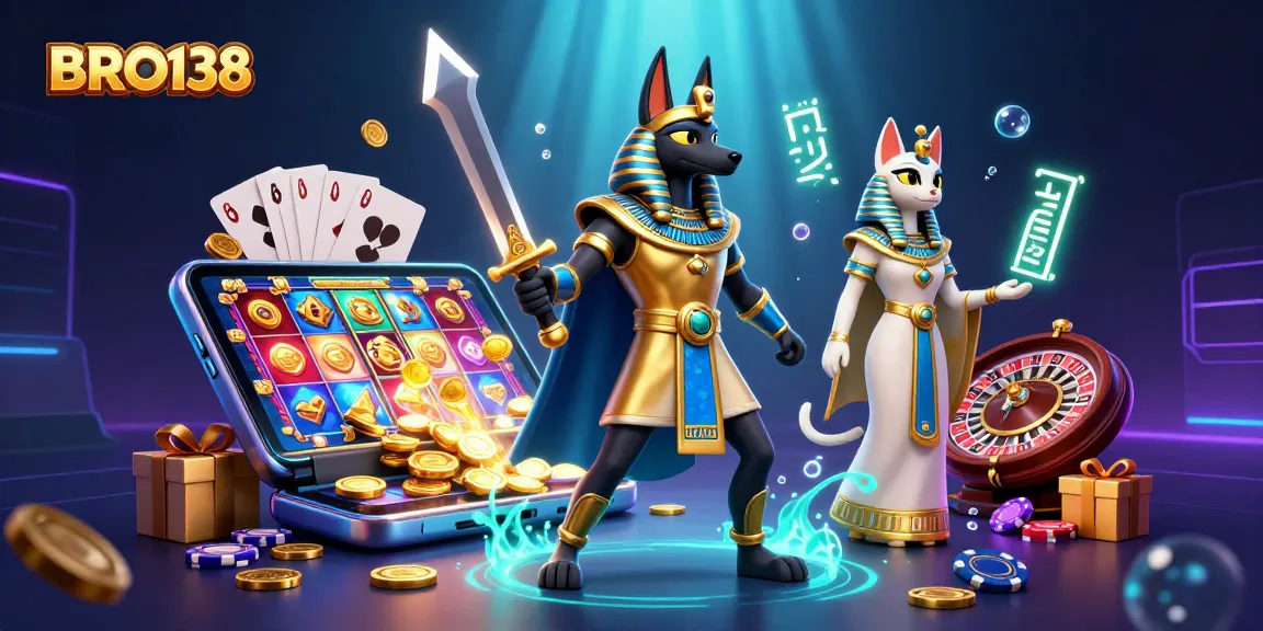 Spin games and win at BRO138 with ancient deities and vibrant slot elements in a magical setting