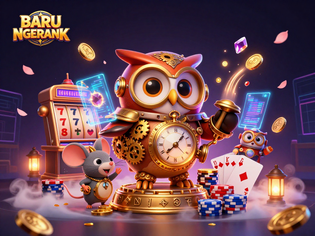 Experience immersive gaming with BARU NGERANK featuring vibrant slot machines and dynamic casino visuals.