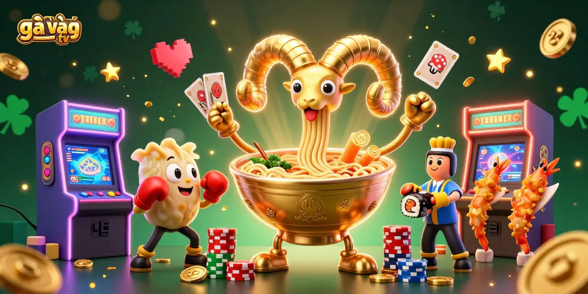 Engage with gà vàng tv through this vibrant 3D casino illustration featuring unique characters and gaming elements.