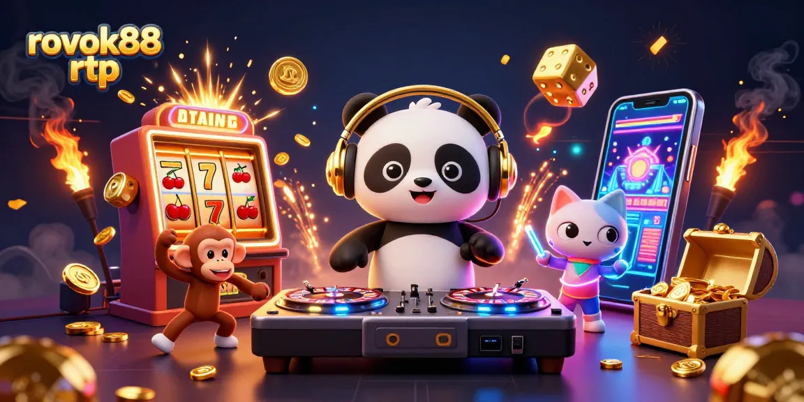 Engage with rokok88 rtp and experience the thrill of casino games in a vibrant, animated scene.