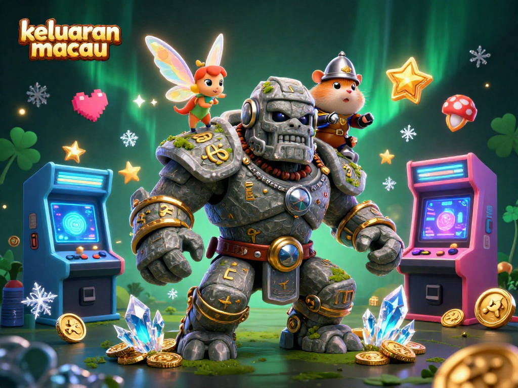 Experience thrilling wins with keluaran macau in this vibrant 3D casino scene featuring magical characters.