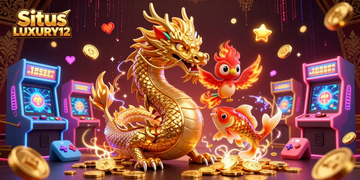 Experience the thrill of winning with Situs LUXURY12's vibrant casino adventure featuring dynamic 3D characters.