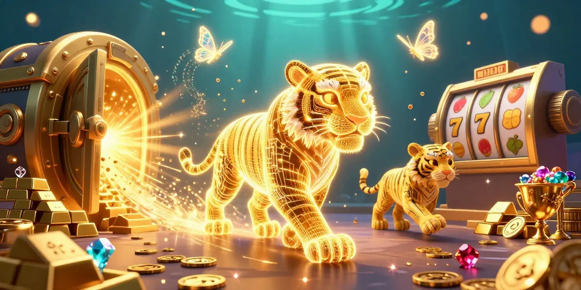 Engage with lode88 as the golden tiger navigates a lively digital casino full of treasures.