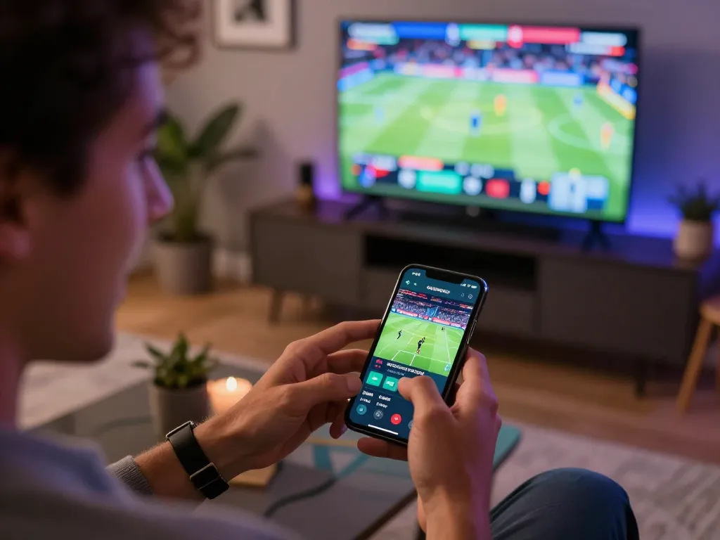 Player enjoying sports betting on smartphone, experiencing excitement with girlmeetsformosa