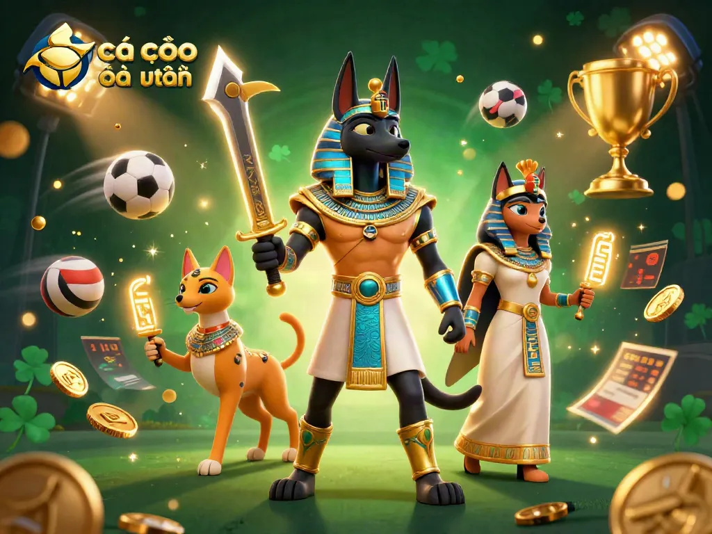 Cá cược bóng đá uy tín với hình ảnh hấp dẫn của các nhân vật và yếu tố thể thao đặc sắc.