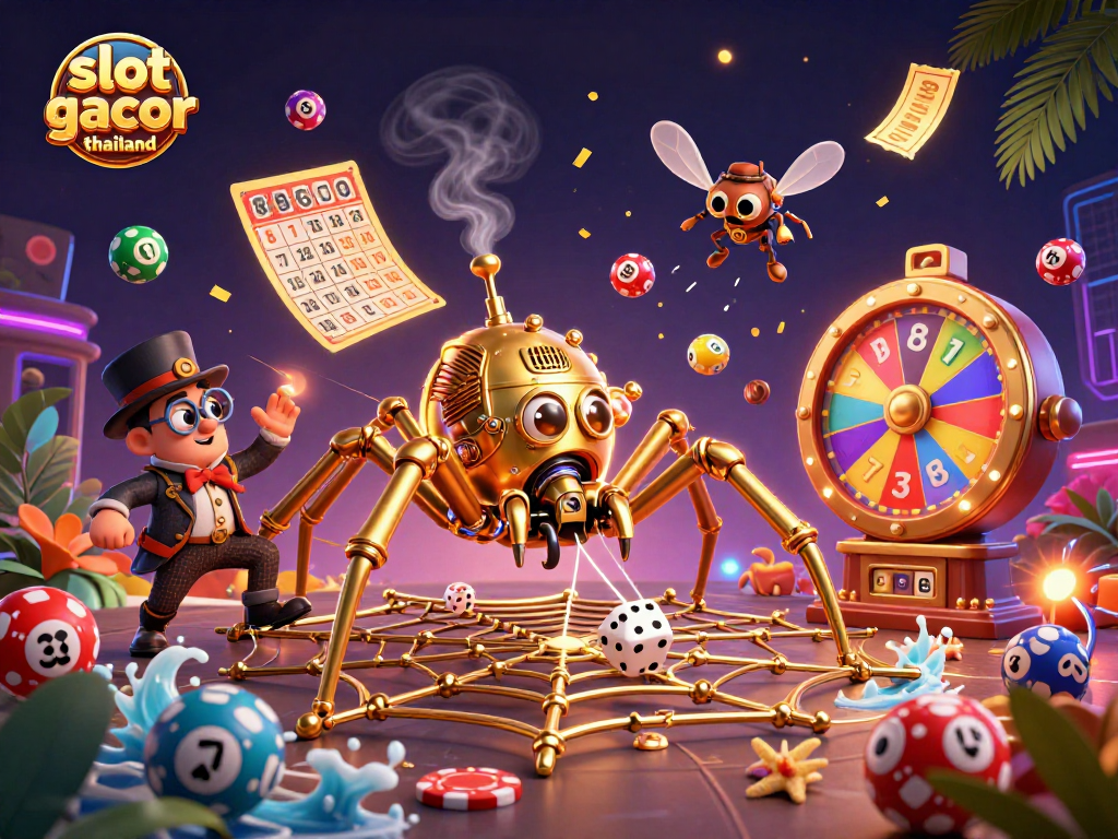 Experience excitement with slot gacor thailand in this vibrant 3D casino-themed illustration.