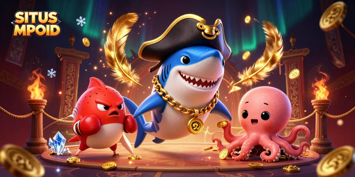 Experience the thrill of gaming with SITUS MPOID, showcasing vibrant 3D characters and dynamic casino elements.