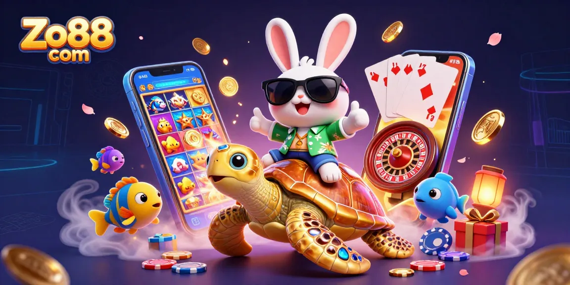 Engage in fun gaming adventures at Zo88 com with vibrant characters, slots, and rich casino elements!