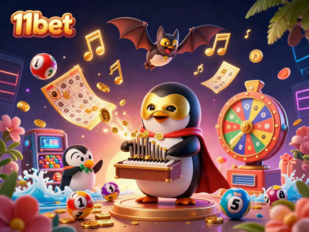 Experience thrilling fun with 11bet's 3D casino illustration showcasing excitement and rewards.