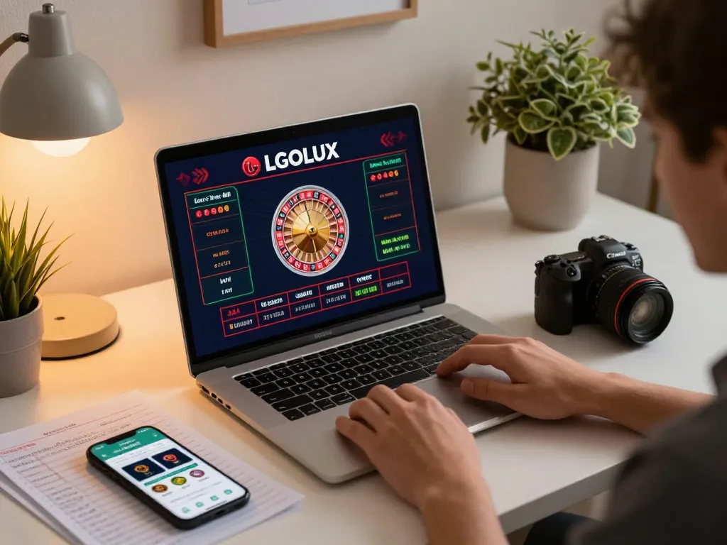 Player enjoying LGOLUX online gaming experience with live roulette, showcasing mybenefitstatements for strategic betting insights.