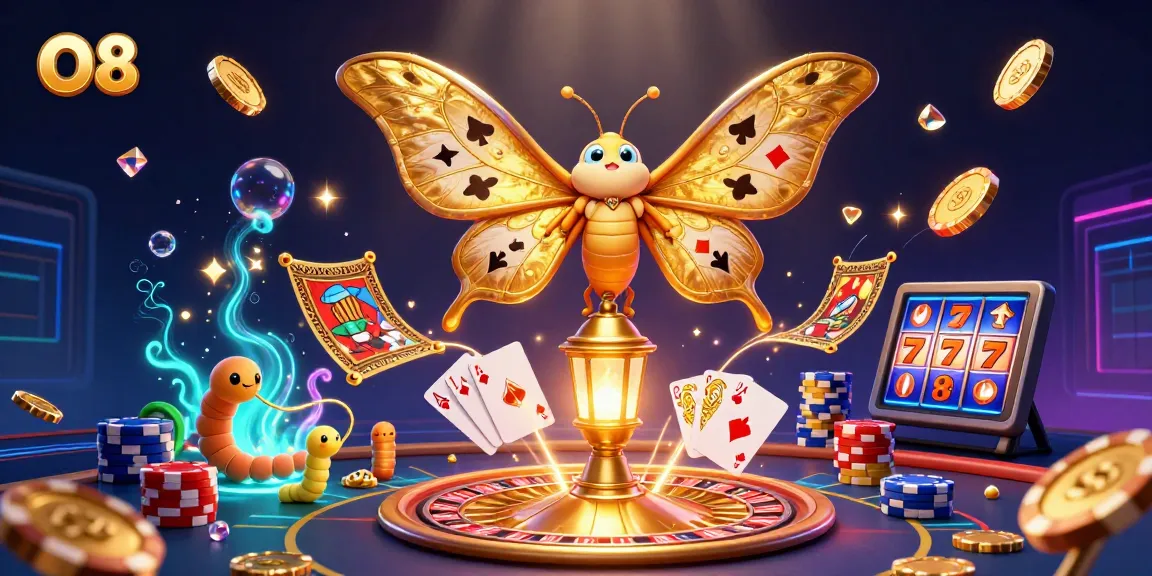 Engage with O8's exciting casino experience through colorful scenes of gaming and fortunes.