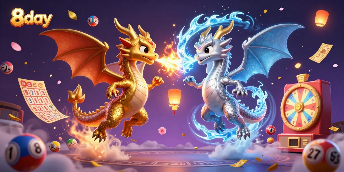 Experience the thrill of 8day with a vibrant illustration of dragons and engaging casino elements.