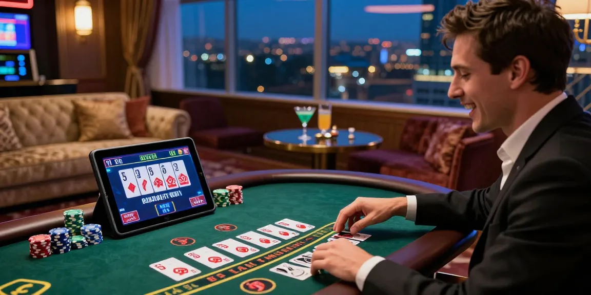 LUCK8 player enjoying an engaging live blackjack experience at a stylish online casino
