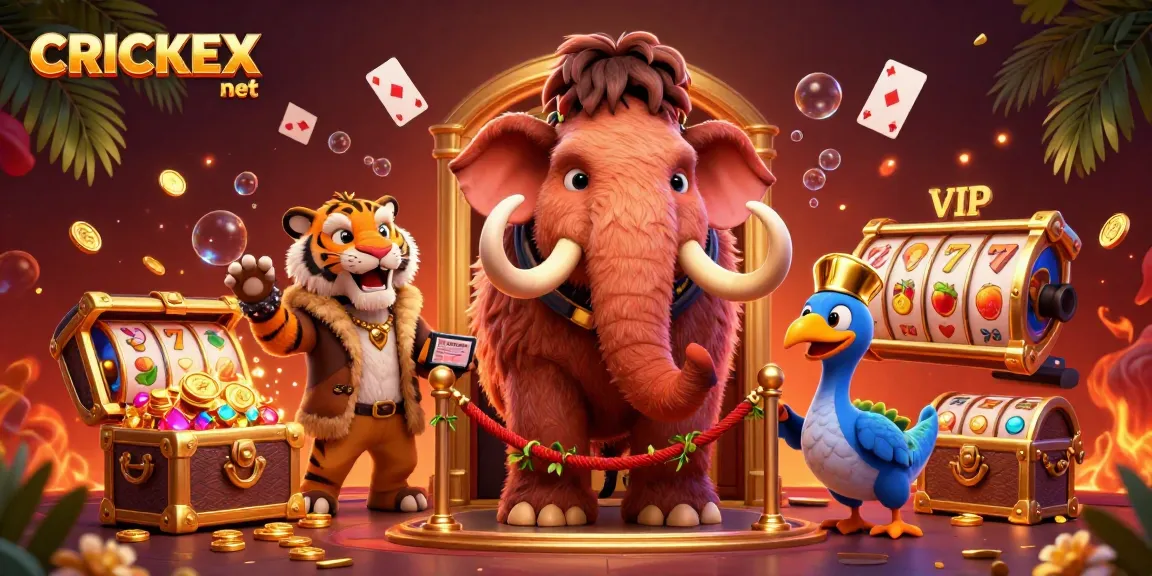 Experience CRICKEX net with our vibrant casino scene featuring unique characters and dynamic game elements.