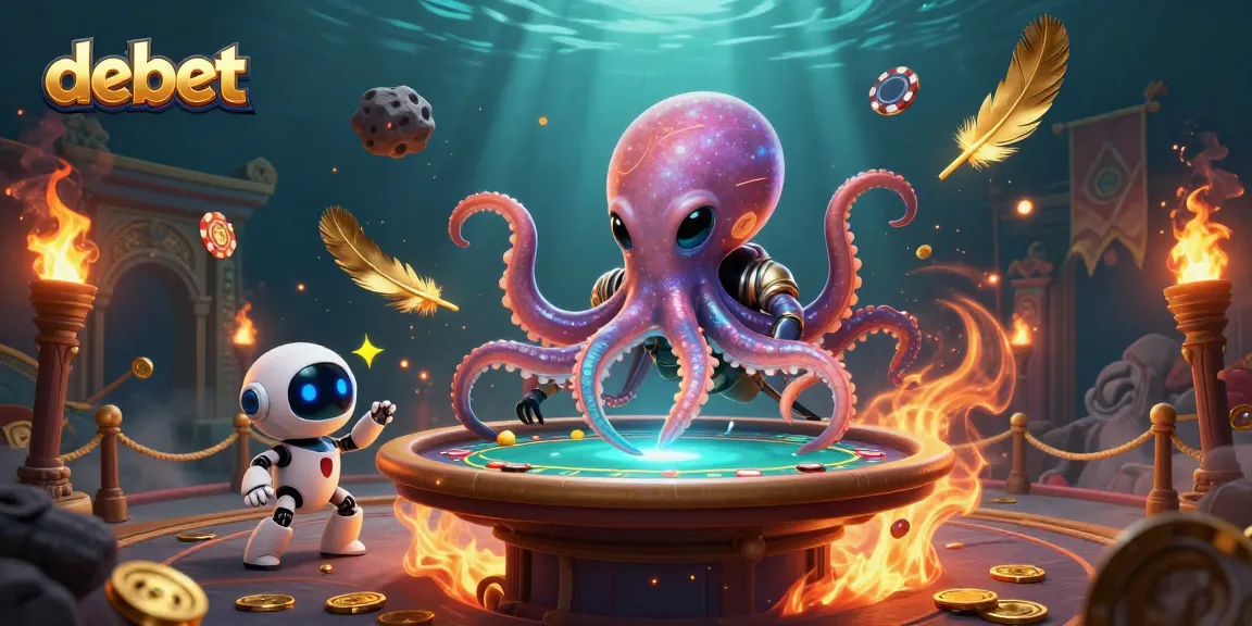 Experience thrilling poker action with debet's cosmic octopus and exciting game elements.
