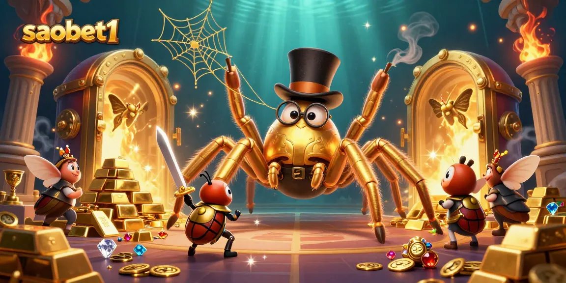Experience thrilling gaming with saobet1 as a golden tarantula weaves luck into the casino.