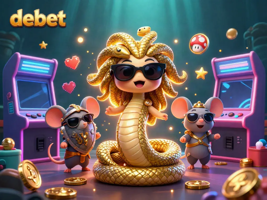 Experience thrilling gaming action at debet with vibrant characters and dynamic casino elements.