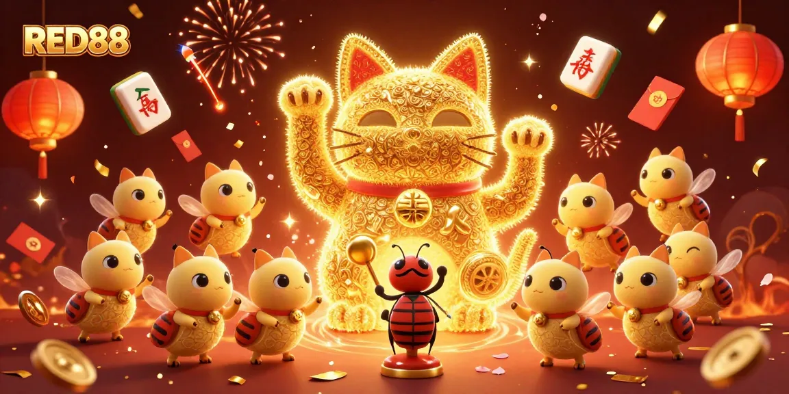 Engage with RED88 and revel in a vibrant 3D casino celebration bursting with golden energy.