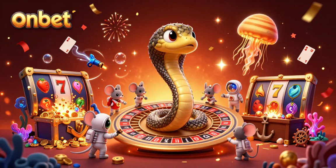 Experience thrilling slots action at onbet with vibrant 3D cartoon elements and engaging gameplay visuals.