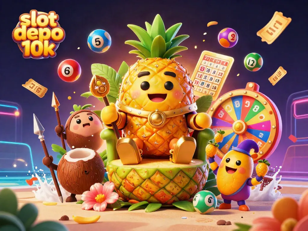 Experience thrilling wins with slot depo 10k featuring golden characters and vibrant casino games.