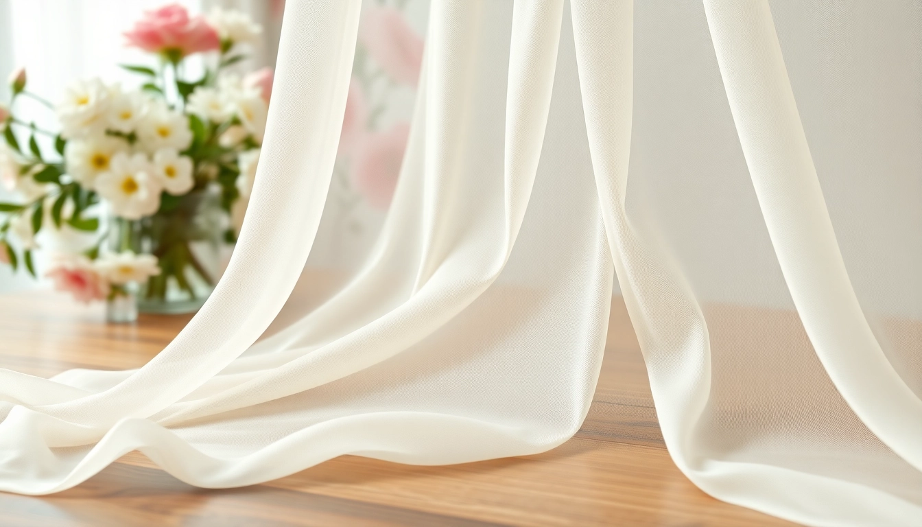 Chiffon stof met elegante plooien en een delicate, transparante uitstraling.