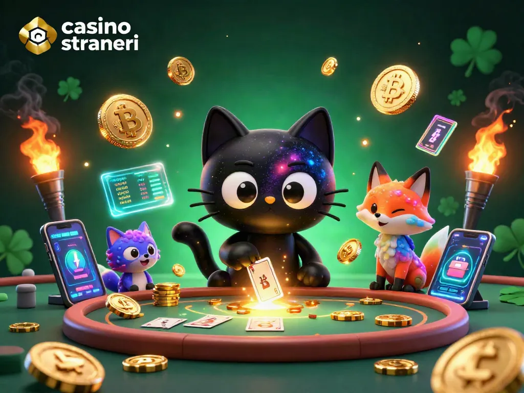 Gioca nei migliori casino online stranieri mentre il gatto nero del buco nero attira fiches e carte.