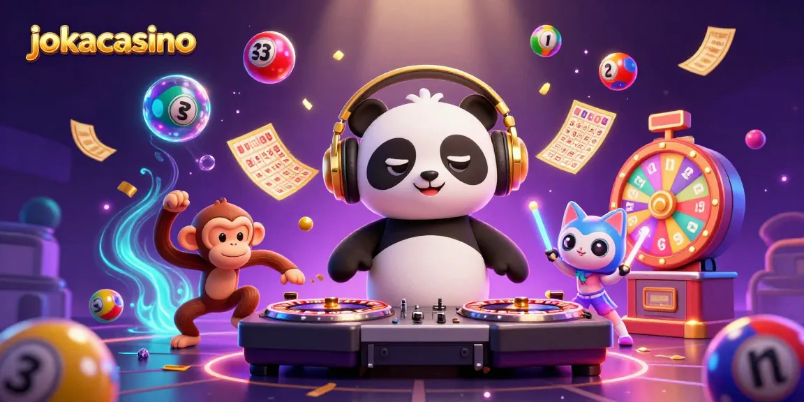 Spin your fortunes at jokacasino with DJ panda, monkey, and energetic kitten!