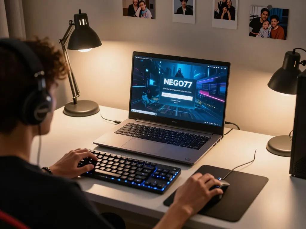 Engage with NEGO77 login for an immersive online gaming experience in a cozy setup