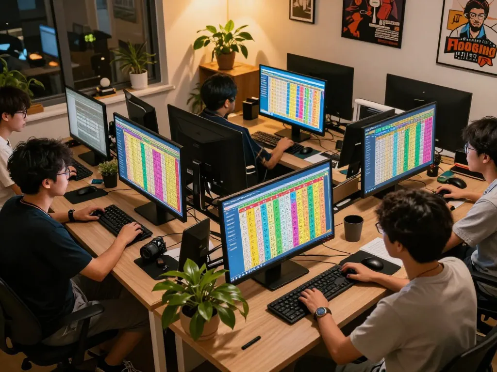 Engaging players strategizing their bets for Hongkong Pools lottery in a modern home setting.