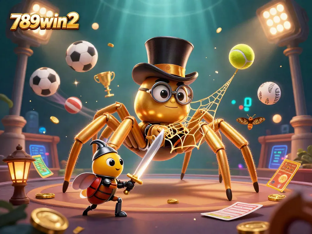 Enjoy thrilling action with 789win2 as a giant golden tarantula weaves a web of chance among bettors.
