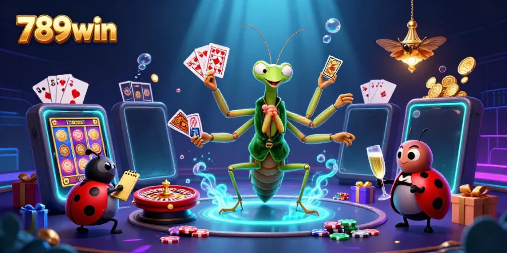 Engage in vibrant winning moments at 789win, featuring animated characters in a playful casino setting.