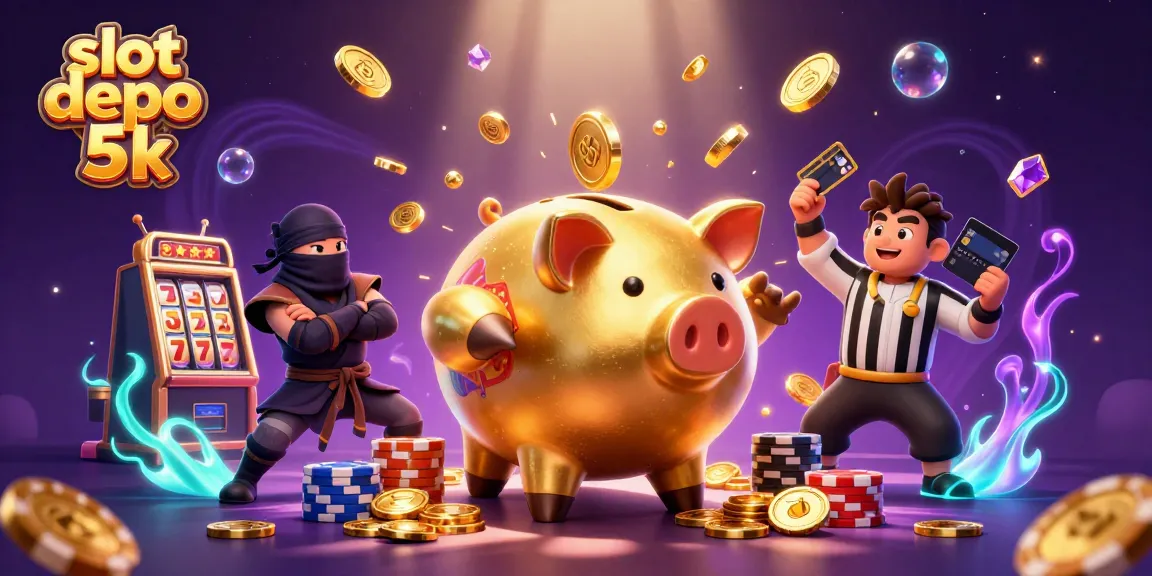 Experience the thrill of slot depo 5k with vibrant coins and characters in a dynamic casino setting.