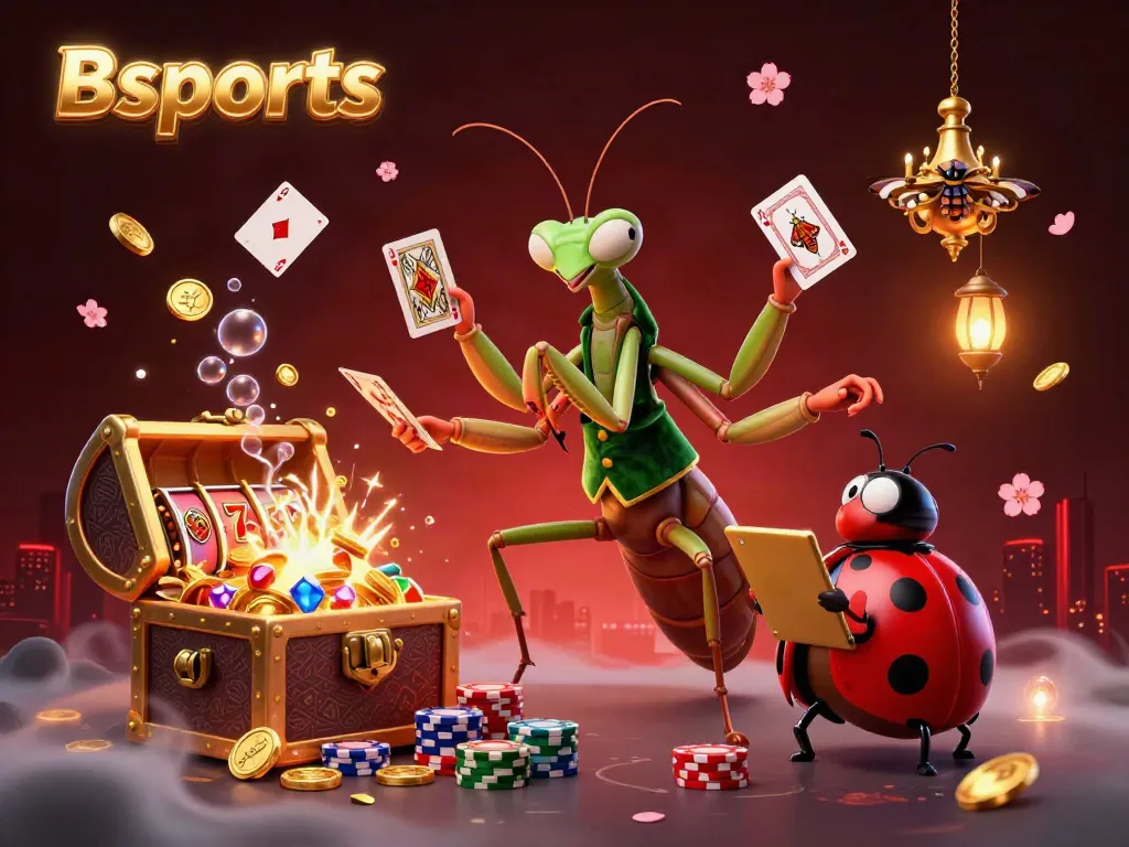 Experience the excitement of Bsports with giant casino characters and vibrant game elements.