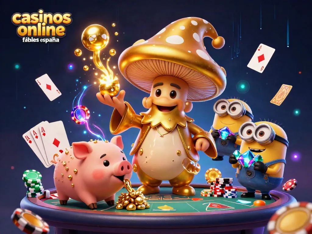 Juega en casinos online fiables en España con magia y personajes únicos en esta ilustración tridimensional.