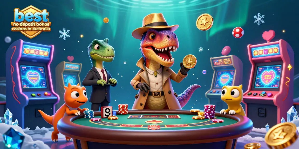 Win big at the best no deposit bonus casinos in Australia with this vibrant 3D gaming scene.