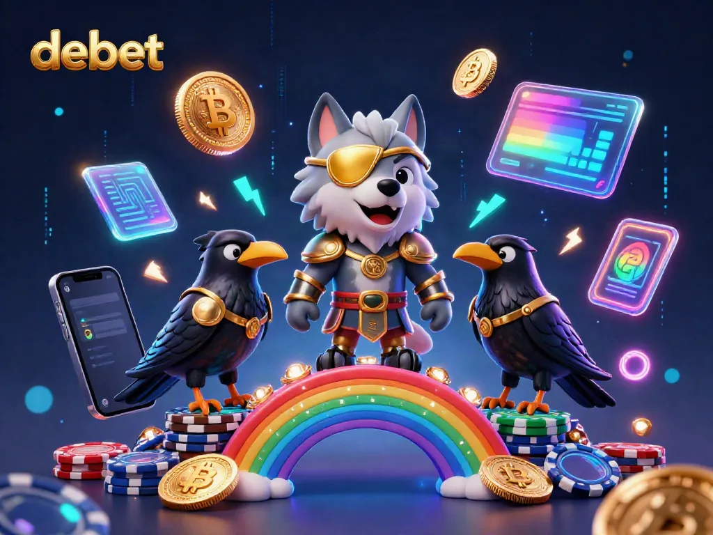 Engage in thrilling gameplay with debet as Odin and his ravens traverse a vibrant casino landscape.