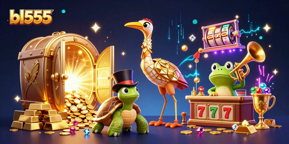Experience exciting action at bl555 with a vibrant carnival scene featuring slot game elements and colorful characters.