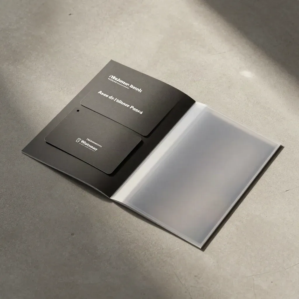 Overhead webinar pass bundle with booklet, access cards and media sleeve on concrete.