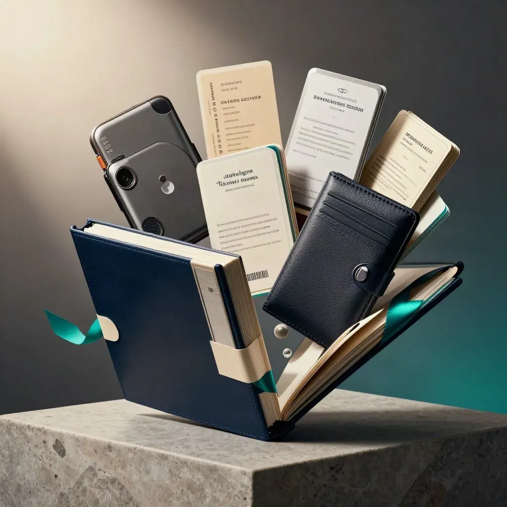 Premium broker pass bundle with binder, cards, replay case, and teal accents on stone