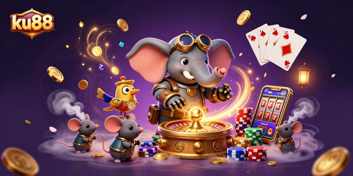 Spin the winning slot machine with ku88's steampunk engineer, coins and jackpots galore!