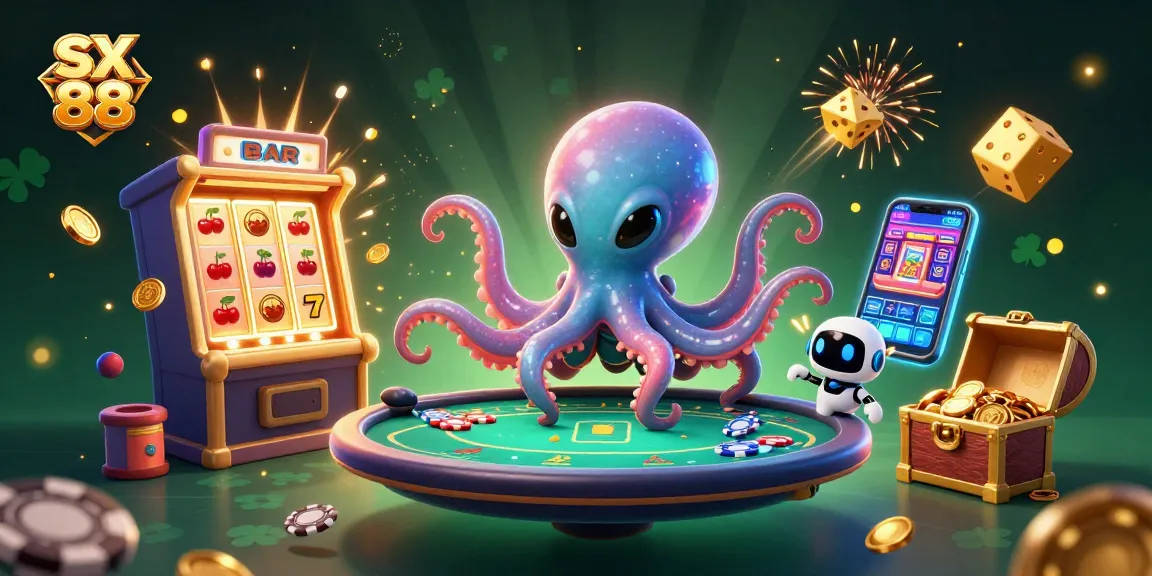 SX 88 offers an exciting gaming experience with a colorful casino lobby and dynamic gambling elements.