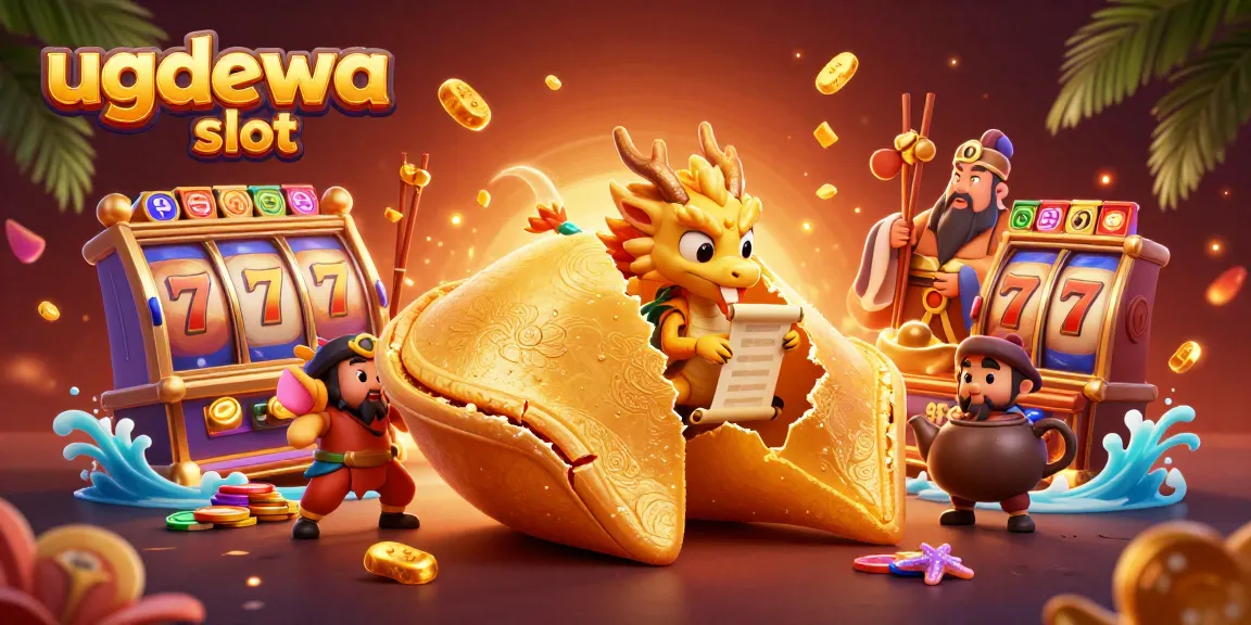 Experience thrilling wins at ugdewa slot with a vibrant 3D casino scene featuring dynamic gaming elements.